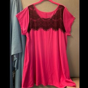 True to You by Cacique intimates and sleepwear sleep tee with lace detail 22/24